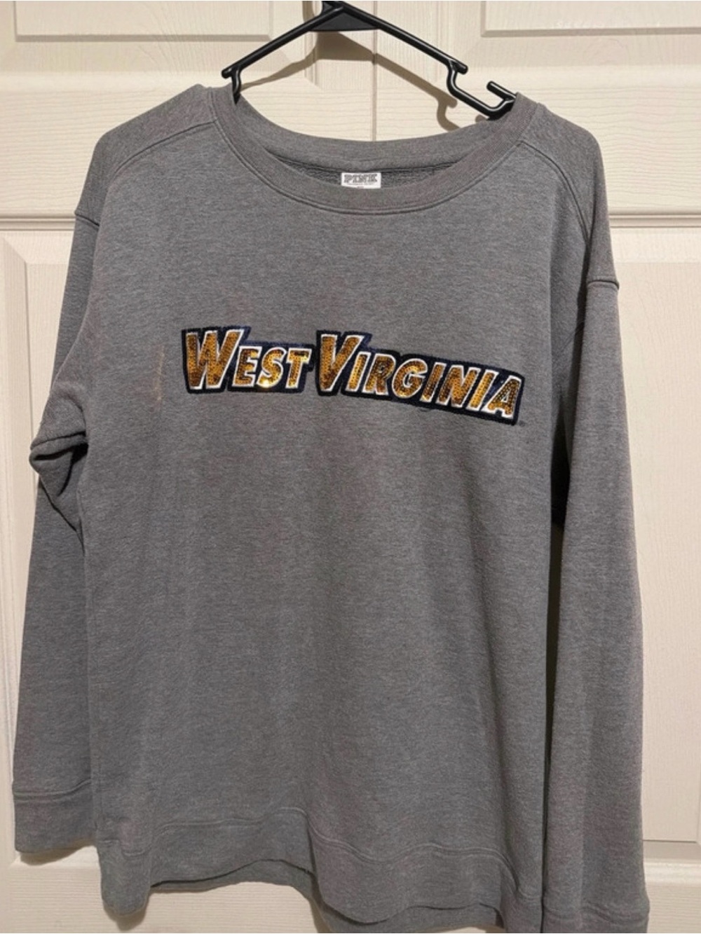 Victoria's Secret Gray West Virginia Appliqué Sweatshirt